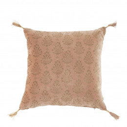 Housse de coussin AURORE en velours - Rose et doré - 50 x 50 cm