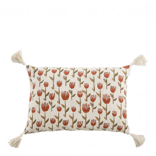 Housse de coussin TULIPE en polycoton - 60 x 40 cm