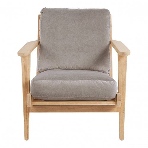 Fauteuil JULES en velours - Gris perle