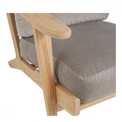 JULES Armchair in velvet - Pearl gray