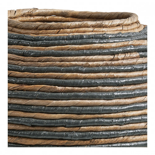 GOA Decorative jar in abaca - Natural and blue