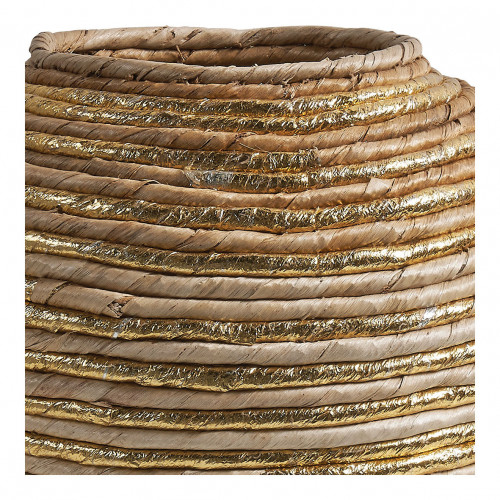 Jarre décorative GOA en abaca - Naturel et doré