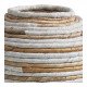 Jarre décorative GOA en abaca - Naturel et blanc