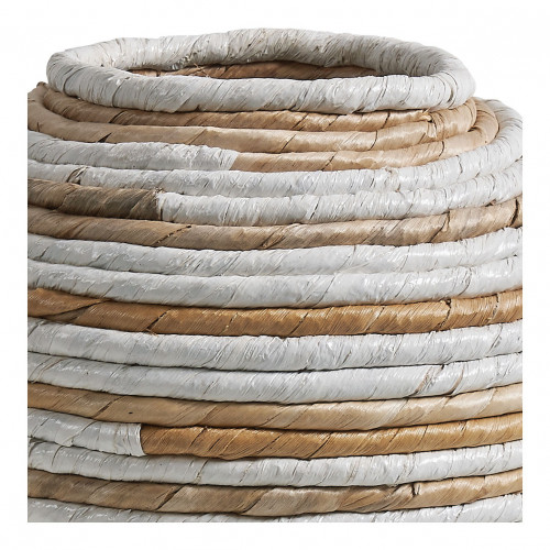 GOA Decorative Jar in Abaca - Natural and White