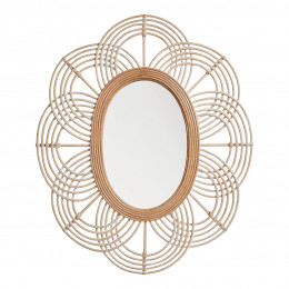 SOLEDAD Oval Rattan Mirror - ø 80 x 61 cm