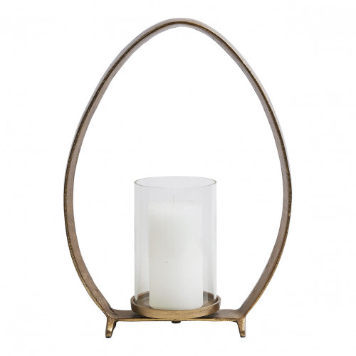 Photophore OVAÉ en métal finition laiton antique - Grand modèle - H. 39 cm Photophore OVAÉ en métal finition laiton antique - Grand modèle - H. 39 cm