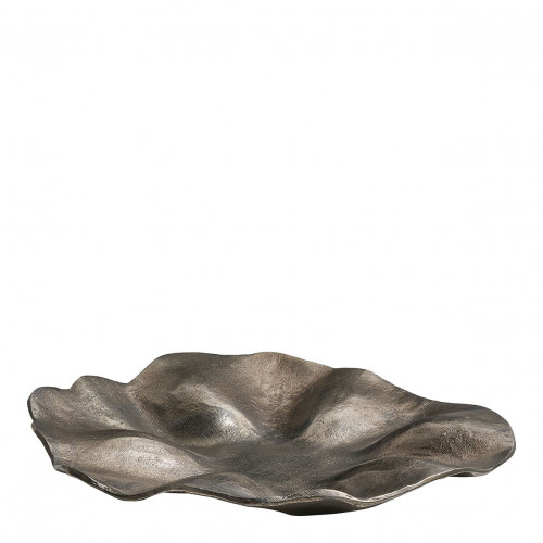 Set de 2 plateaux HALO en métal finition nickel vieilli