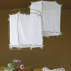 Suspension JADE en tissu blanc et métal doré finition laiton - Petit modèle - H. 65 cm
