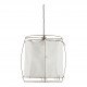 Suspension JADE en tissu blanc et métal doré finition laiton - Petit modèle - H. 65 cm