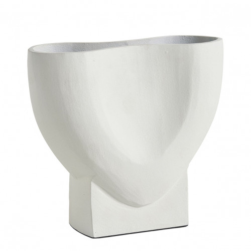 Vase CÉLESTE en métal blanc - Petit modèle - H. 21 cm