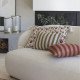Housse de coussin BAYADÈRE en coton - Nude et rouge brique - 60 x 40 cm