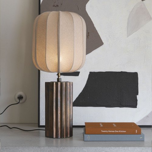 Pied de lampe ATHENA en métal finition laiton antique - ø 15 x 33 cm
