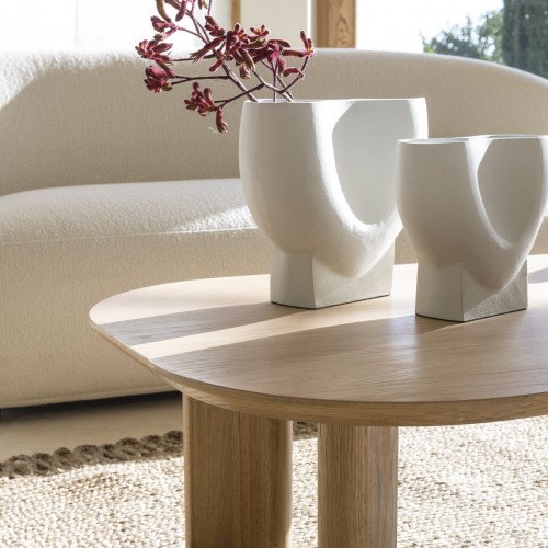 Vase CELESTE en métal blanc - Petit modèle - H. 21 cm