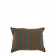 Housse de coussin BAYADÈRE en coton - Bleu pétrole et terracotta - 40 x 30 cm