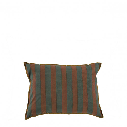 BAYADÈRE Cushion cover in cotton - Petrol blue and terracotta - 40 x 30 cm