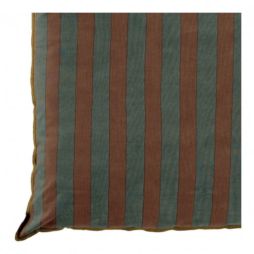 BAYADÈRE Cushion cover in cotton - Petrol blue and terracotta - 50 x 50 cm