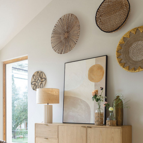 GARANCE glass and raffia demijohn vase - Large model - H. 33 cm