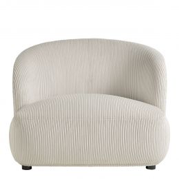 Fauteuil LISETTE large en velours côtelé - Crème