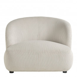 LISETTE large armchair in ribbed velvet - Cream