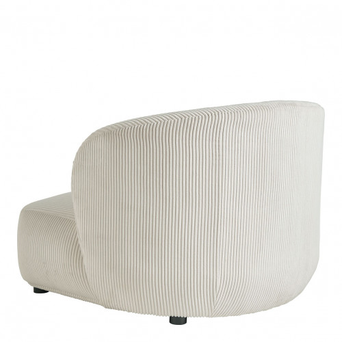 Fauteuil LISETTE large en velours côtelé - Crème