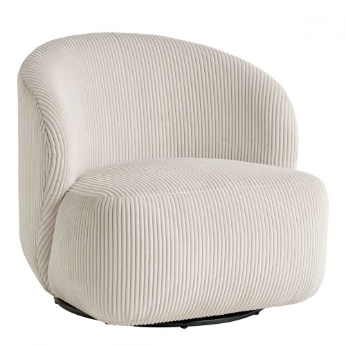 Fauteuil LISETTE en velours côtelé - Crème