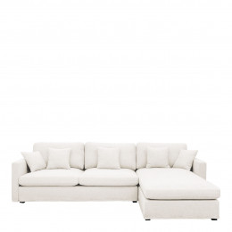 ANGIE reversible chaise sofa in linen - White