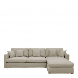 ANGIE Reversible chaise lounge sofa in linen - Beige