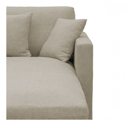 Canapé méridienne réversible ANGIE en lin - Beige