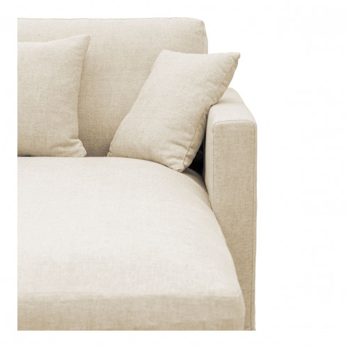 Canapé méridienne réversible ANGIE en lin mélangé - Écru