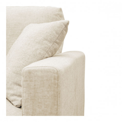 Canapé méridienne réversible ANGIE en lin mélangé - Écru