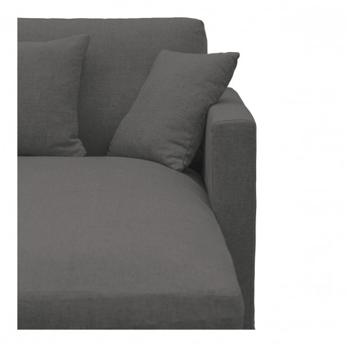ANGIE reversible chaise sofa in linen - Dark gray
