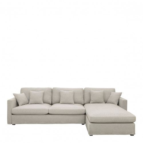 ANGIE reversible chaise sofa in linen blend - Natural