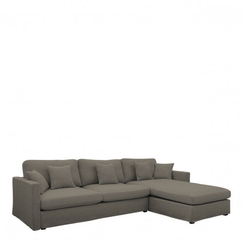 ANGIE Reversible Chaise Sofa in Linen - Taupe