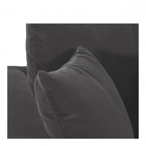 ANGIE reversible chaise sofa in velvet - Dark gray