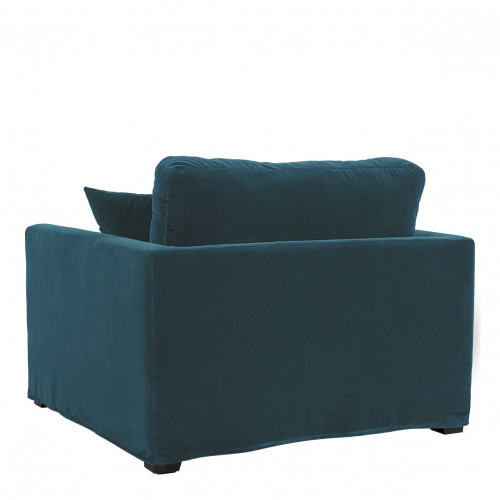Fauteuil ANGIE en velours - Bleu paon Fauteuil ANGIE en velours - Bleu paon