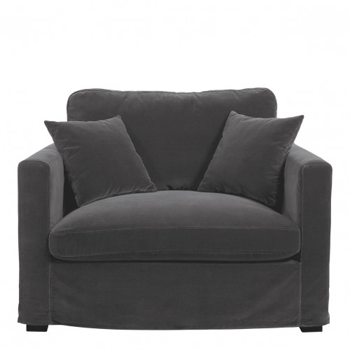 ANGIE Armchair in velvet - Dark gray