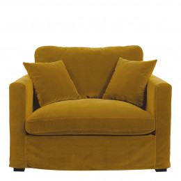 ANGIE armchair in velvet - Saffron
