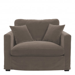 Fauteuil ANGIE en velours - Taupe