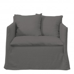 GABRIEL Armchair in linen - Dark gray