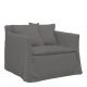 Fauteuil GABRIEL en lin - Gris foncé