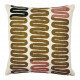 Housse de coussin ONDES en polycoton brodé - Rose et curry - 50 x 50 cm