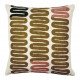 Housse de coussin ONDES en polycoton brodé - Rose et curry - 50 x 50 cm