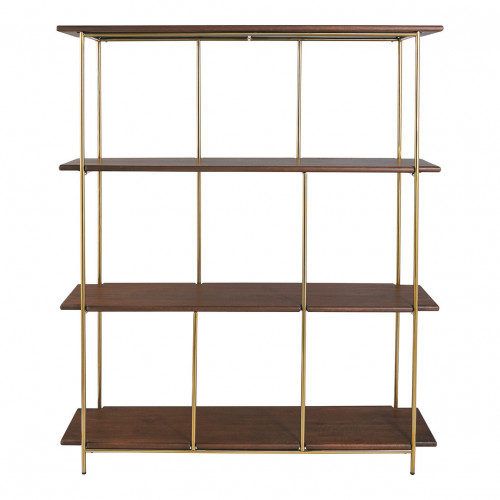 VICTOR Bookcase in Waxed Mango Wood Walnut Finish