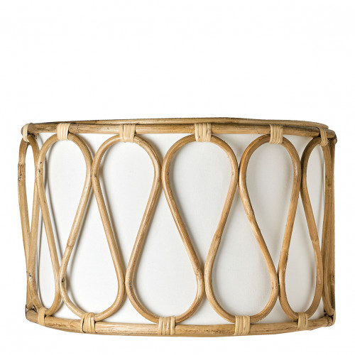 Cylinder Lampshade in Rattan and Cotton - ø 40.5 x 30.5 cm