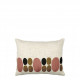 Housse de coussin GALETS en polycoton brodé - Rose et curry - 40 x 30 cm