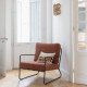 Housse de coussin GALETS en polycoton brodé - Rose et curry - 40 x 30 cm