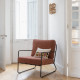 Housse de coussin GALETS en polycoton brodé - Rose et curry - 40 x 30 cm