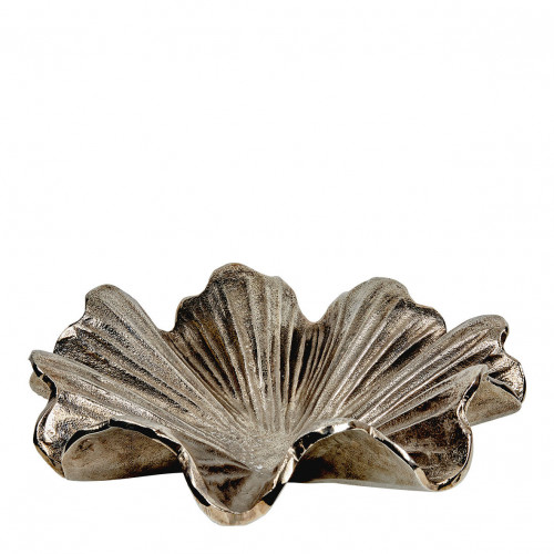 Set of 2 FLORA trays in metal with aged nickel finish