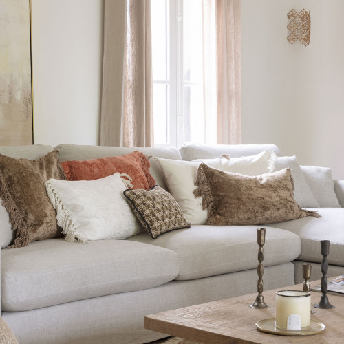 PAULA iridescent velvet cushion cover - White - 50 x 50 cm