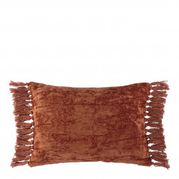 Housse de coussin PAULA en velours irisé - Orange brûlé - 60 x 40 cm